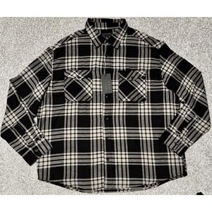 Steve's Jeans Black Plaid Flannel Shirt Mens 3X Long Sleeve Button Up Big & Tall